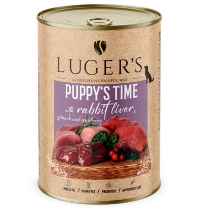 LUGER'S DP - Puppy Time Figado de Coelho, Espinafres e Arando 400g