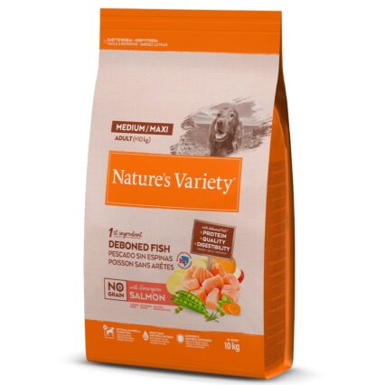Nature's Variety Dog No Grain Medium Adult Salmon 10Kg