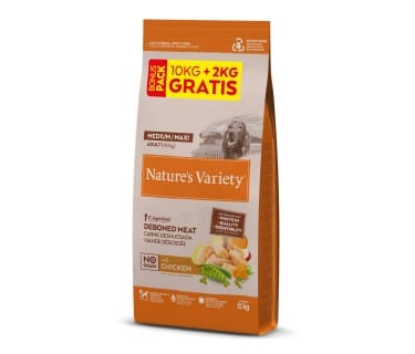 Nature's Variety Dog No Grain Medium Adult Chicken 10+2Kg