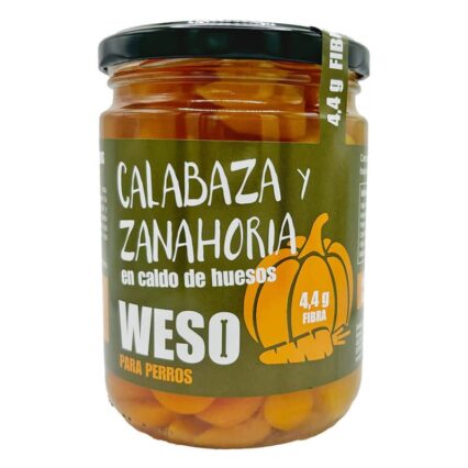 Weso - Abóbora e cenoura em caldo de ossos de vaca p/ cão 400ml