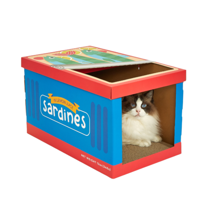 Arranhador Cartão para Gato Lata de Sardinhas FOFOS