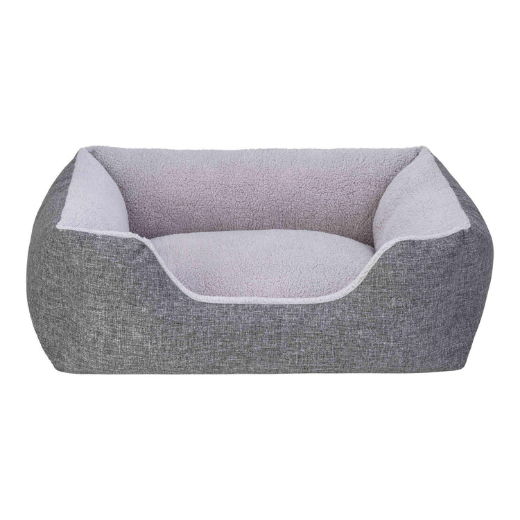 Bull Pets Bravo Duo Cat Dog Bed Grey/Grey Plush M 75x60cm