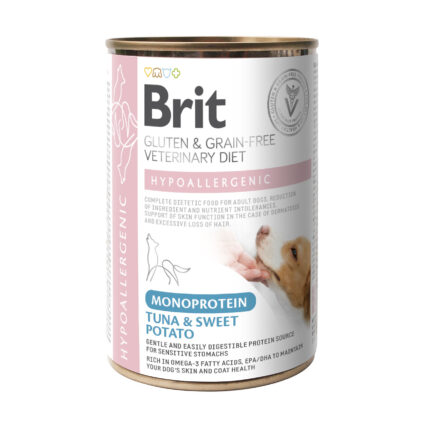 Brit Veterinary Diet Dog Hypoallergenic Gluten & Grain Free Monoprotein Tuna & Sweet Potato 400gr