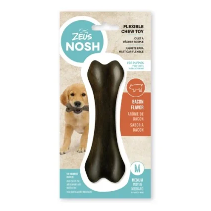 Zeus Nosh Flexible Puppy Osso Bacon M