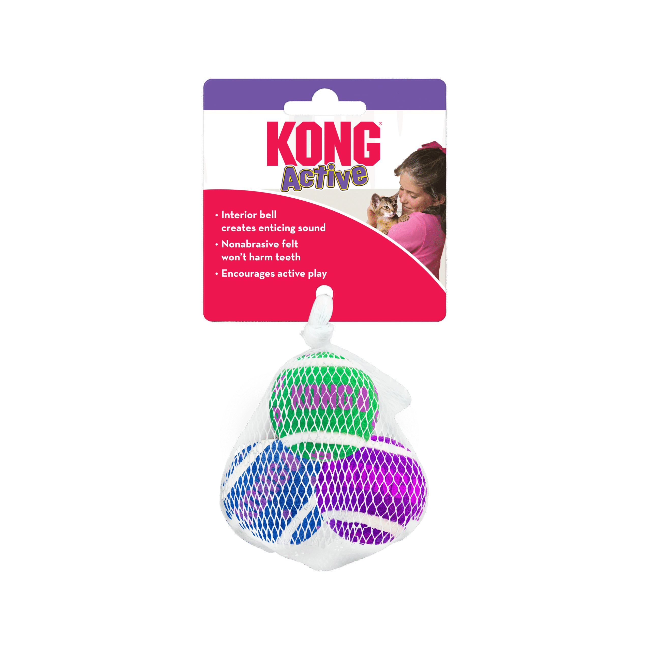 Kong Cat Active Tennis Ball w/ Bells