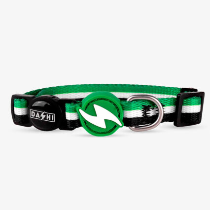 Dashi Stripes3 Green & Black Collar Cat