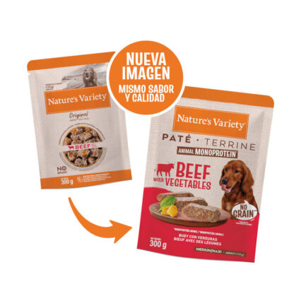 Nature's Variety Dog Wet Original No Grain Medium Vaca Pate 300gr