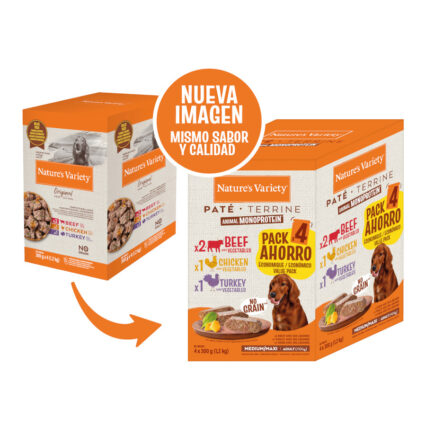 Nature's Variety Dog Wet Original No Grain Medium Multipack 4x300gr