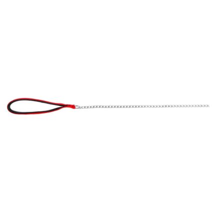 Trela Cromada c/Pega Nylon Vermelho