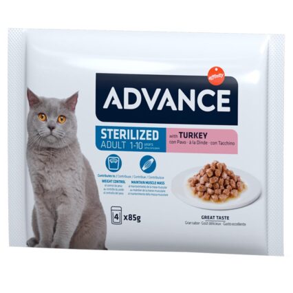 Advance Cat Wet Adult Sterilized Turkey Multipack 4x85gr