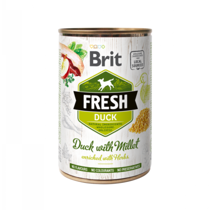 Brit Fresh Dog Duck with Millet Wet 400gr