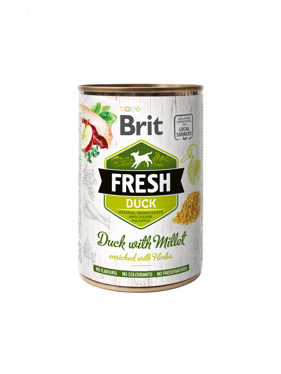 Brit Fresh Dog Duck with Millet Wet 400gr