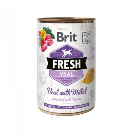 Brit Fresh Dog Veal with Millet Wet 400gr