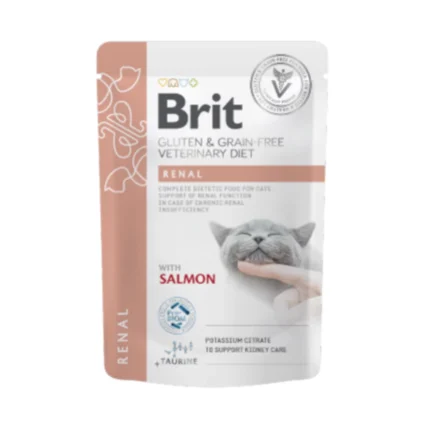 Brit Veterinary Cat Gluten & Grain-Free Renal Salmon in Gravy 85gr
