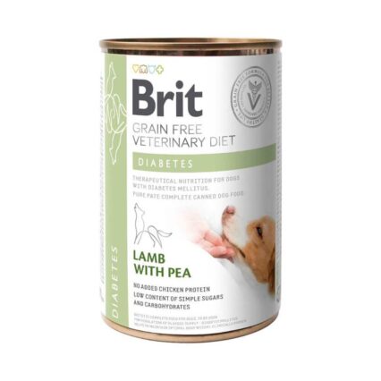 Brit Veterinary Diet Dog Diabetes Grain Free Lamb Pea 400gr