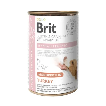 Brit Veterinary Diet Dog Hypoallergenic Gluten & Grain Free Monoprotein Turkey 400gr