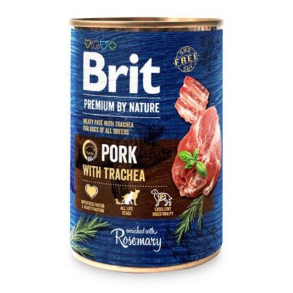 Brit Blue Nature Dog Pork With Trachea Wet Lata 400gr
