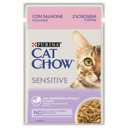 CAT CHOW Sensitive Salmão e Courgete 85gr