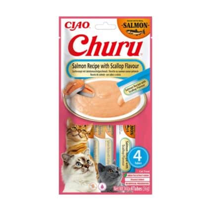 CHURU Gato Receita de Salmão com Vieira 4x14gr