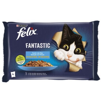 Felix Fantastic Seleção de Peixes Gelatina 4 x 85gr