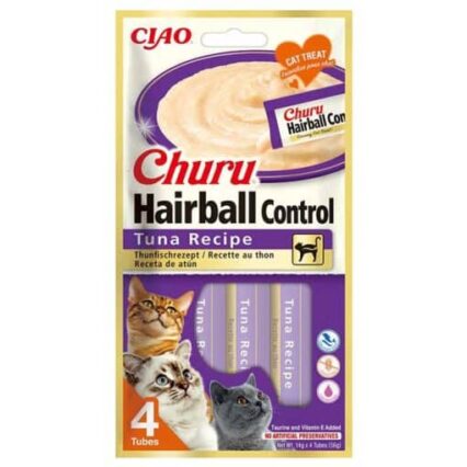 CHURU Gato Hairball Receita Atum 4X14GR