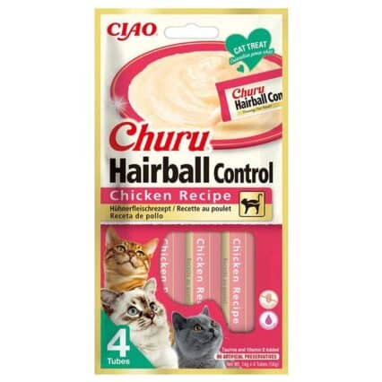 CHURU Gato Hairball Receita Frango 4x14GR