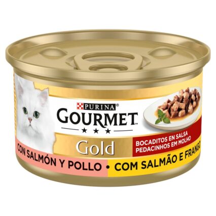 Gourmet Gold Pedacinhos molho Salmão e Frango 85g