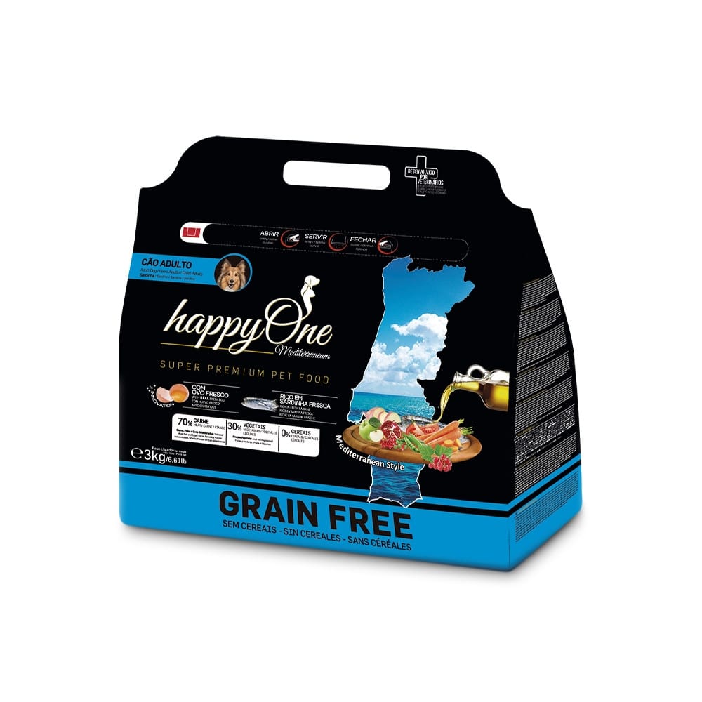 Happy One Mediterraneum Cao Sardinha 3Kg