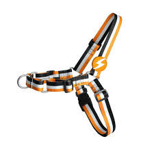 Dashi Stripes3 Orange&Black Front Harness Small