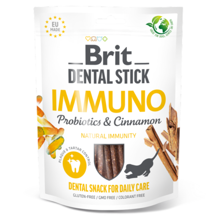 Brit Care Dental Stick Immuno Probiotics & Cinnamon | 7 sticks