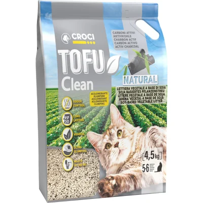 Areia Gato Tofu Clean Carvão Ativo 10Lt 4,5Kg