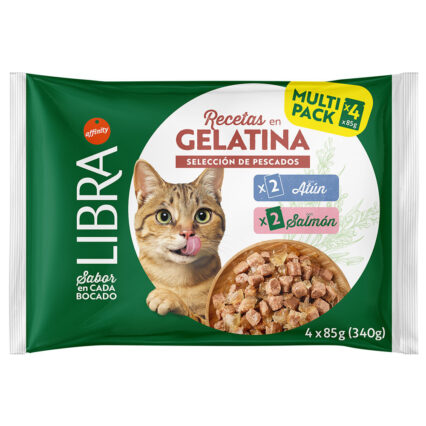 Libra Gato Salmão e Atum em Gelatina 4x85gr