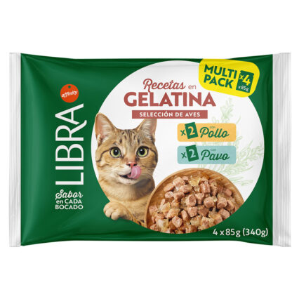 Libra Gato Frango e Peru em Gelatina 4x85gr