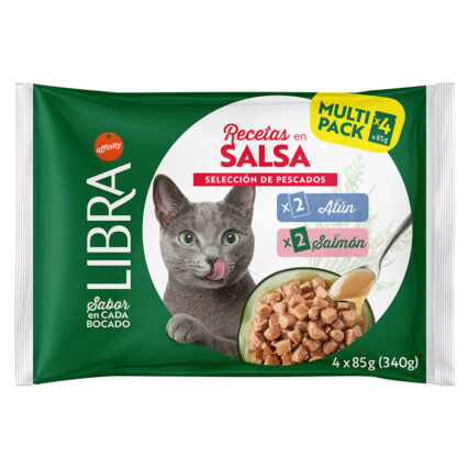 Libra Gato Salmão e Atum em Molho 4x85gr