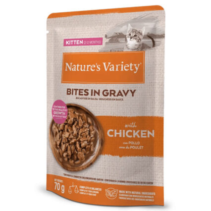 Nature's Variety Bites in Gravy Kitten Chicken 70gr