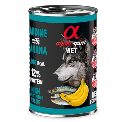 Alpha Spirit Dog Cans Sardine with Banana 400g