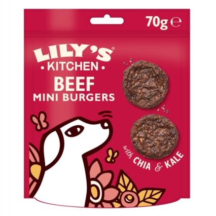 LILY'S KITCHEN Vaca, Mini Hamburgers com Chia e Couve 70g