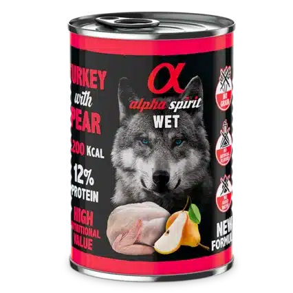 Alpha Spirit Dog Cans Turkey with Pear 400g