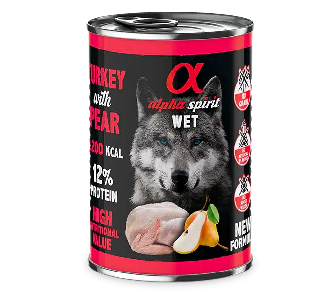 Alpha Spirit Dog Cans Turkey with Pear 400g