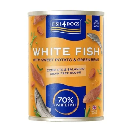 Fish 4 Dogs Finest White Fish w/ Sweet Potato & Green Beans 395g