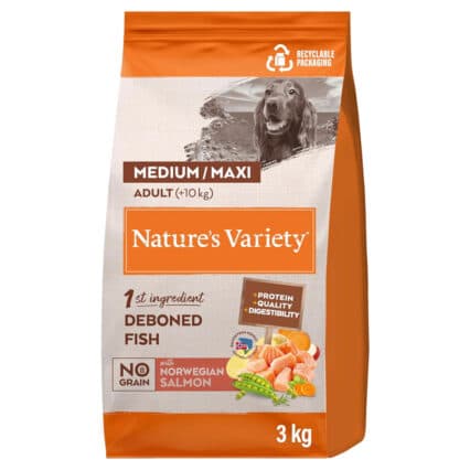 Nature’s Variety Dog No Grain Medium Adult Salmon