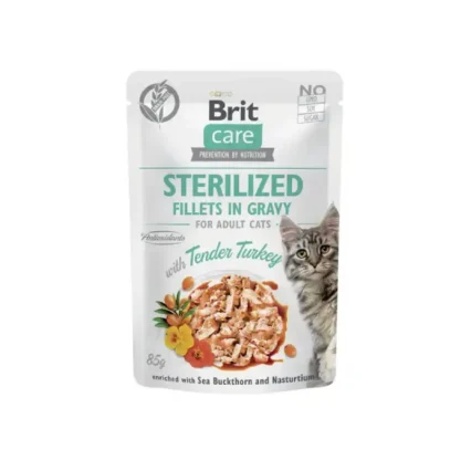 Brit Care Cat Sterilized Fillets in Gravy with Tender Turkey 85 g