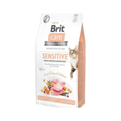Brit Care Cat Grain Free Sensitive Healthy Digestion & Delicate Taste | Turkey & Salmon