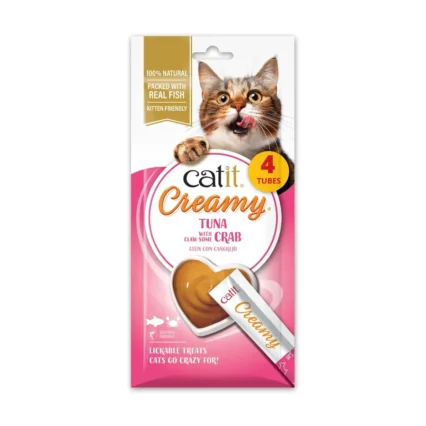 Catit Creamy Atum e Caranguejo 4x10gr