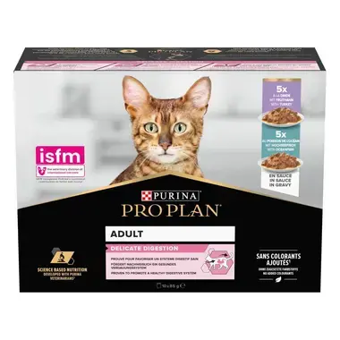Pro plan Nutrisavour Delicate Digestion Perú e Peixe do Oceano 10x85g