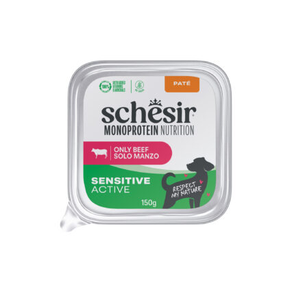 Schesir Mono Cão Sensitive Active Vaca 150gr
