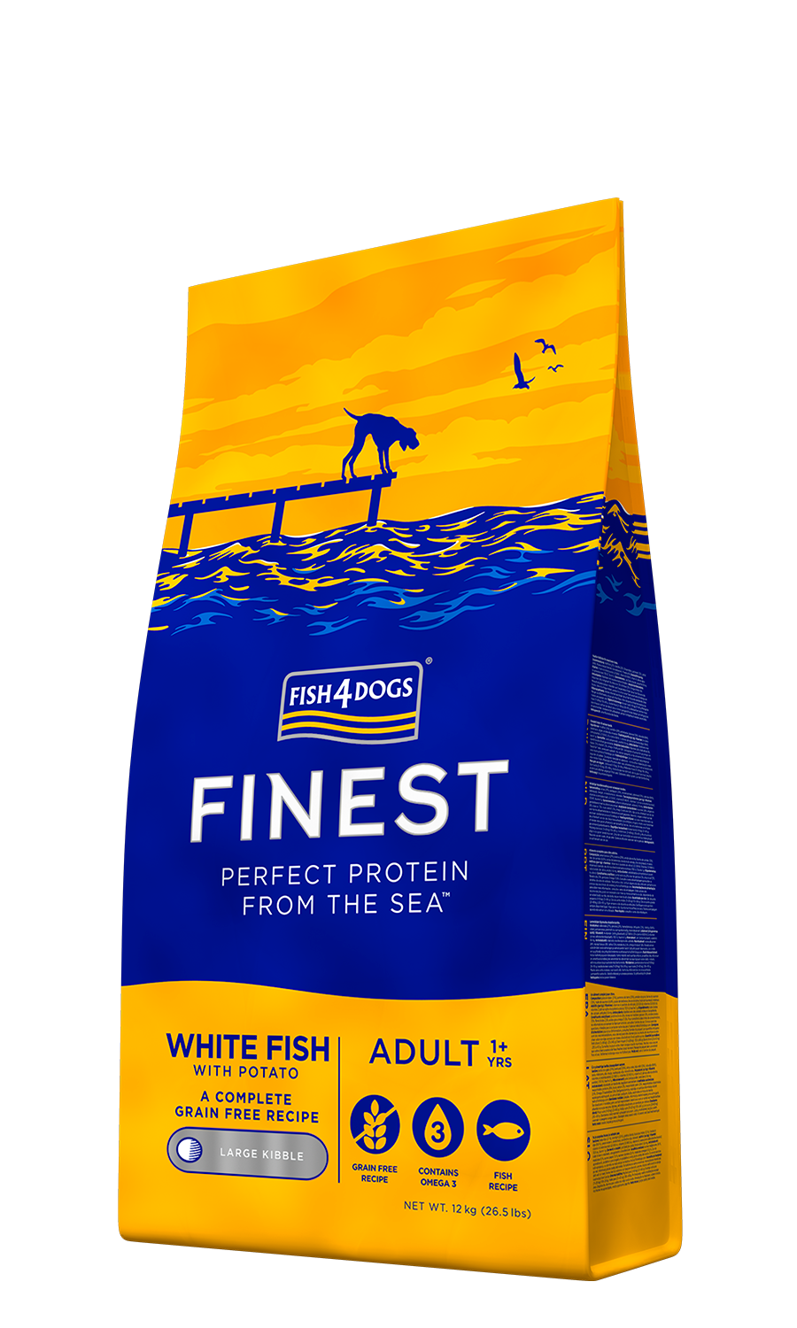 Fish 4 Dogs Adulto Peixe Branco e Batata 12kg