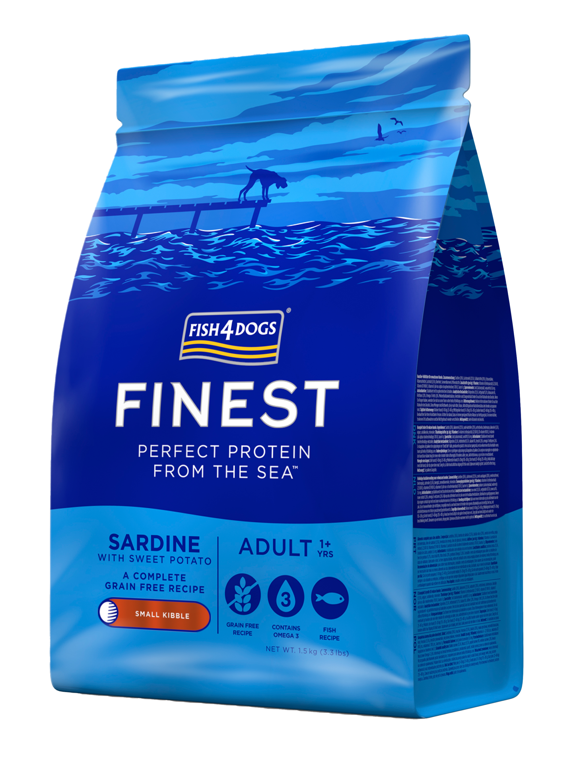 Fish 4 Dogs Adulto Sardinha e Batata Doce Small Breed 1,5kg