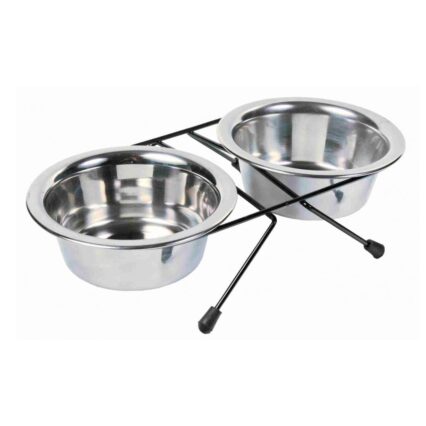Suporte Duplo c/ 2 Gamelas em Inox