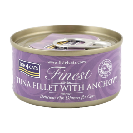 Fish 4 Cats Finest Filetes de Atum com Anchovas 70gr